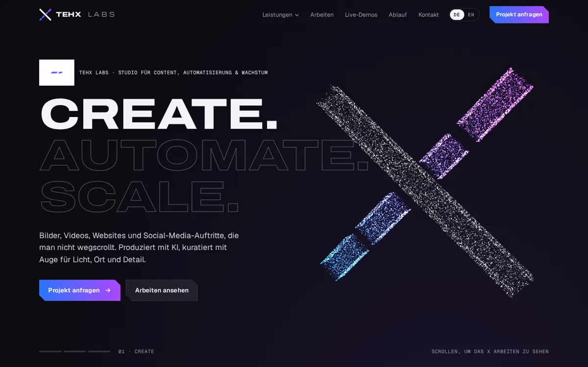 Startseite von TEHX Labs